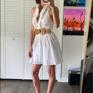 Mustard Seed White Halter Dress Size Small